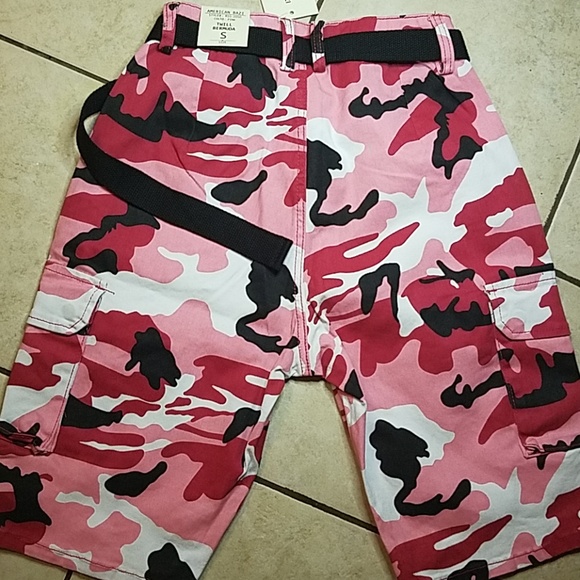 Fly Pink Camo Stretch Twill Bermudas 💗🖤💗 - Picture 5 of 8